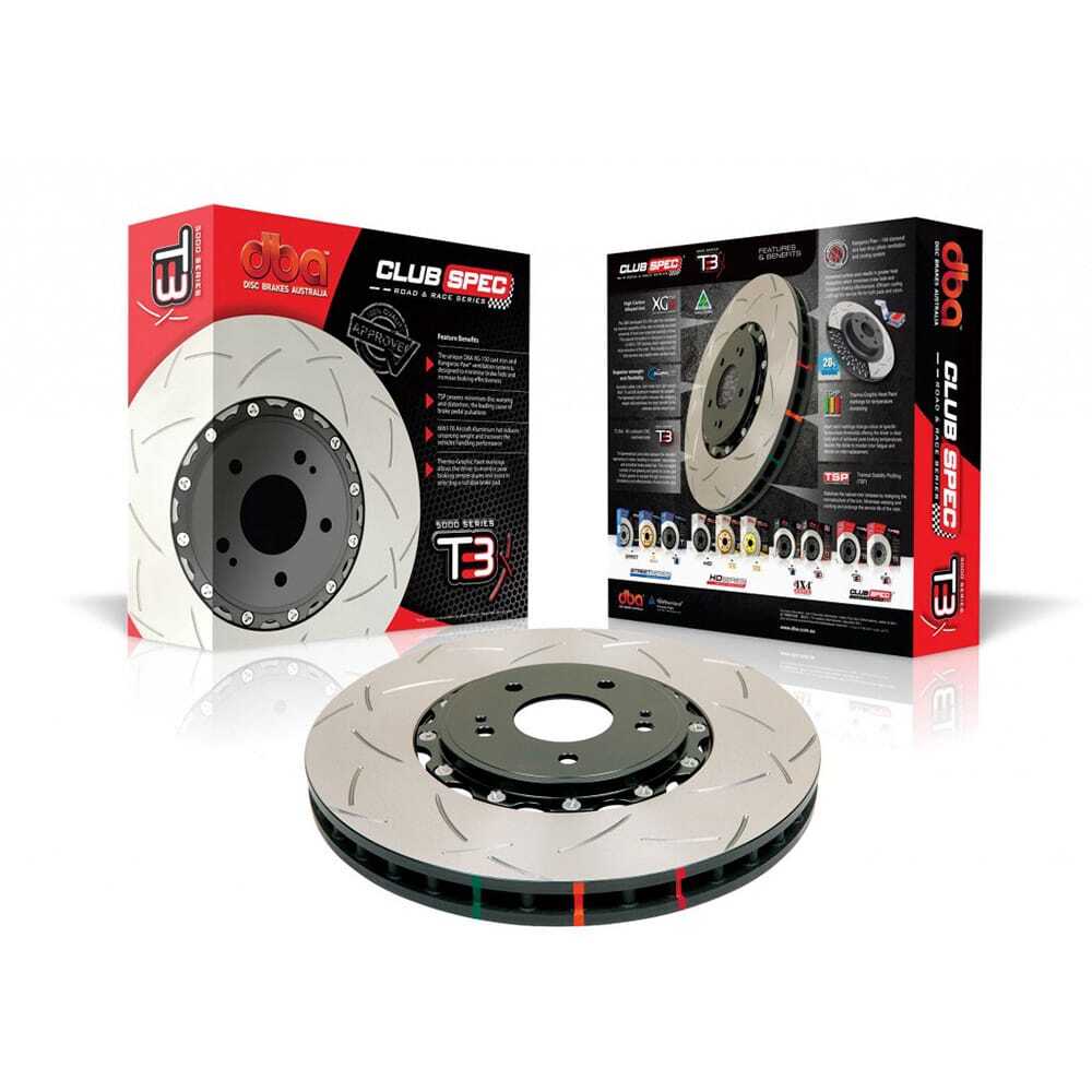 DBA 5000 Series T3 2- piece Slotted Disc – 52218BLKS Mitsubishi EVO IV- IX Front