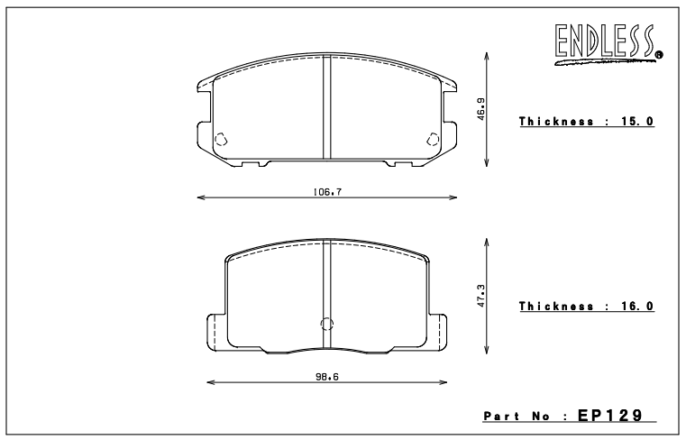 Endless Brake Pad Set EP129 PC35