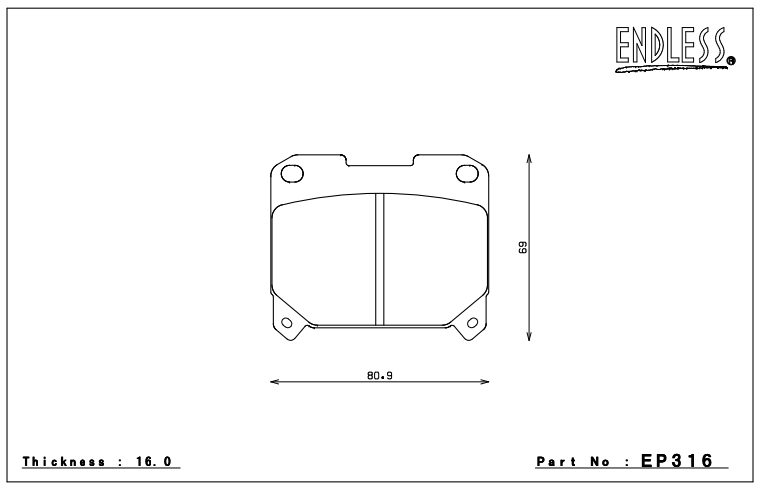 Endless Brake Pad Set EP316 MP