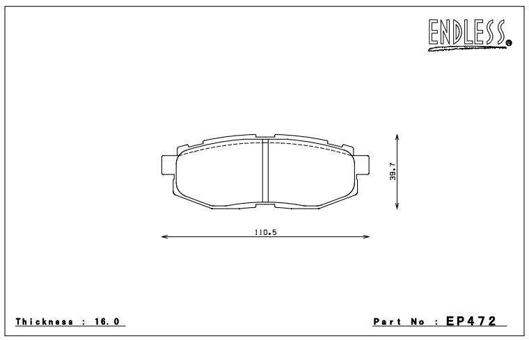 Endless Brake Pad Set EP472 MX72
