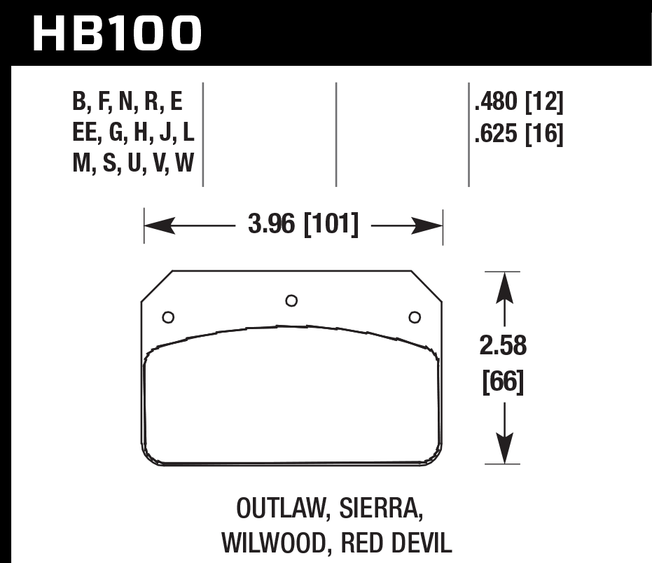 Hawk Brake Pad Set HB100E.480 Blue