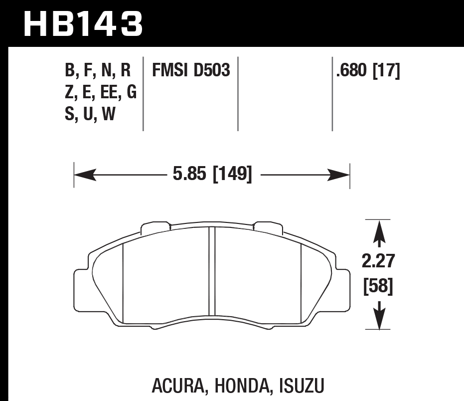 Hawk Brake Pad Set HB143G.680 DTC-60