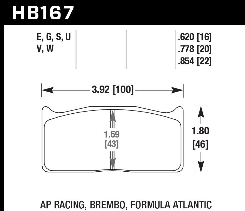Hawk Brake Pad Set HB167S.620 HT-10