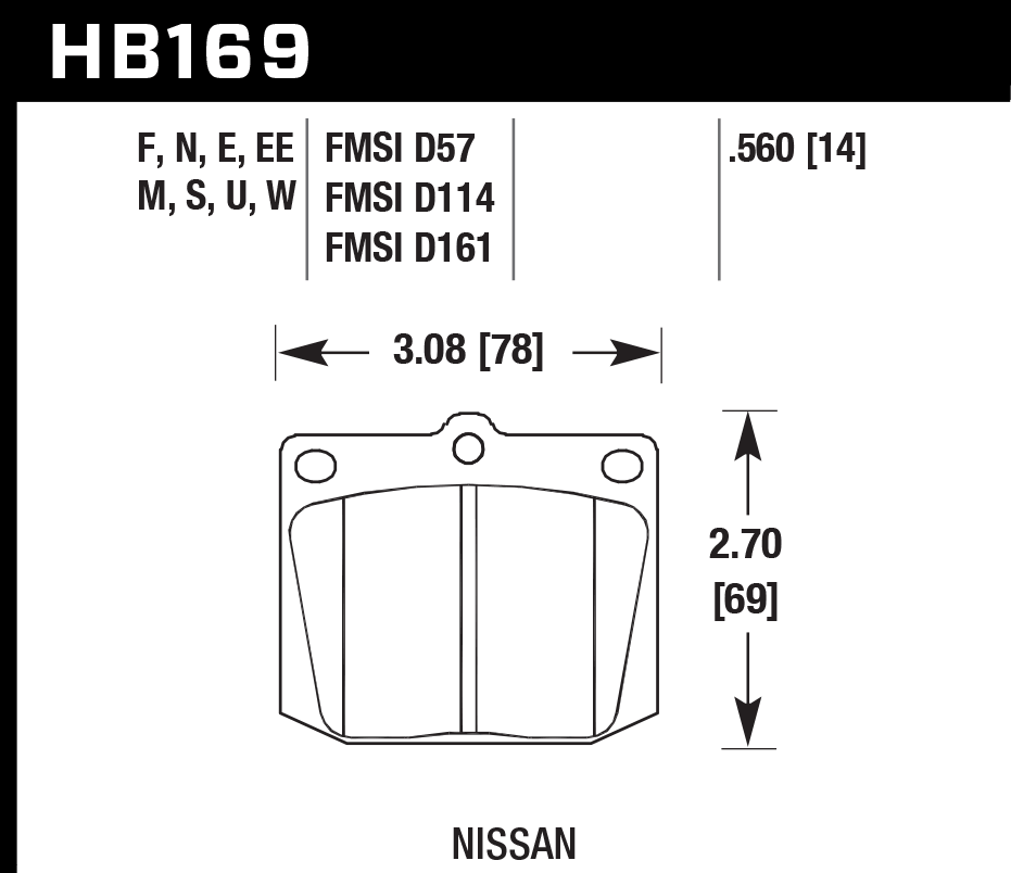 Hawk Brake Pad Set HB169U.560 DTC-70