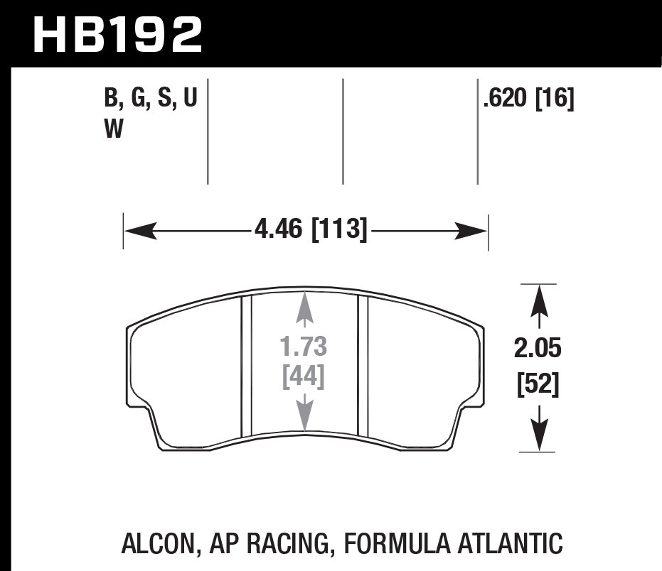 Hawk Brake Pad Set HB192G.620 DTC-60