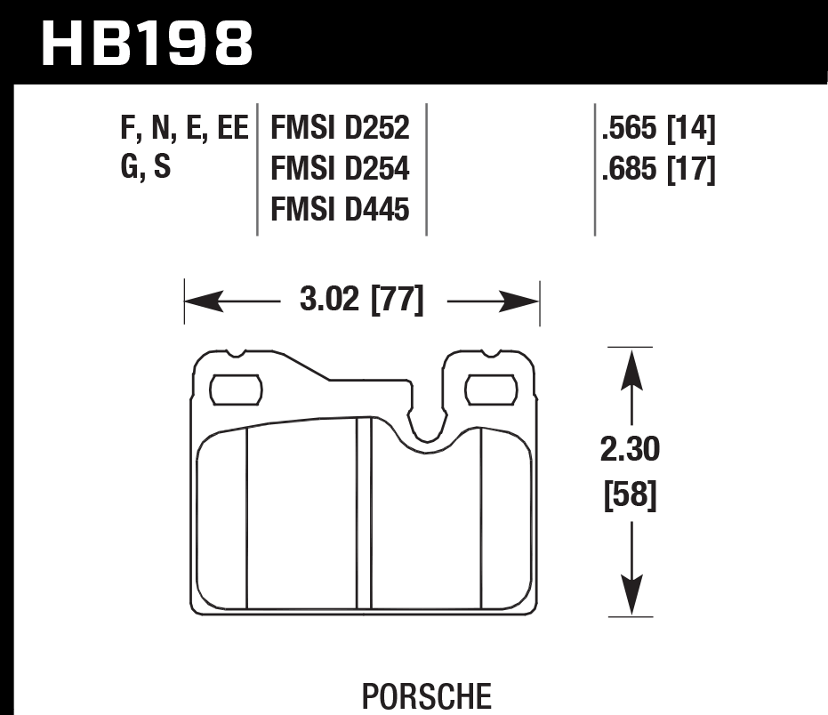 Hawk Brake Pad Set HB198S.685 HT-10