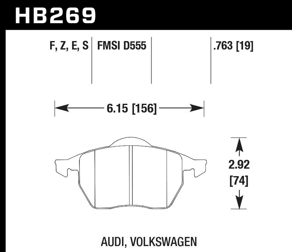 Hawk Brake Pad Set HB269Z.763 Performance Ceramic