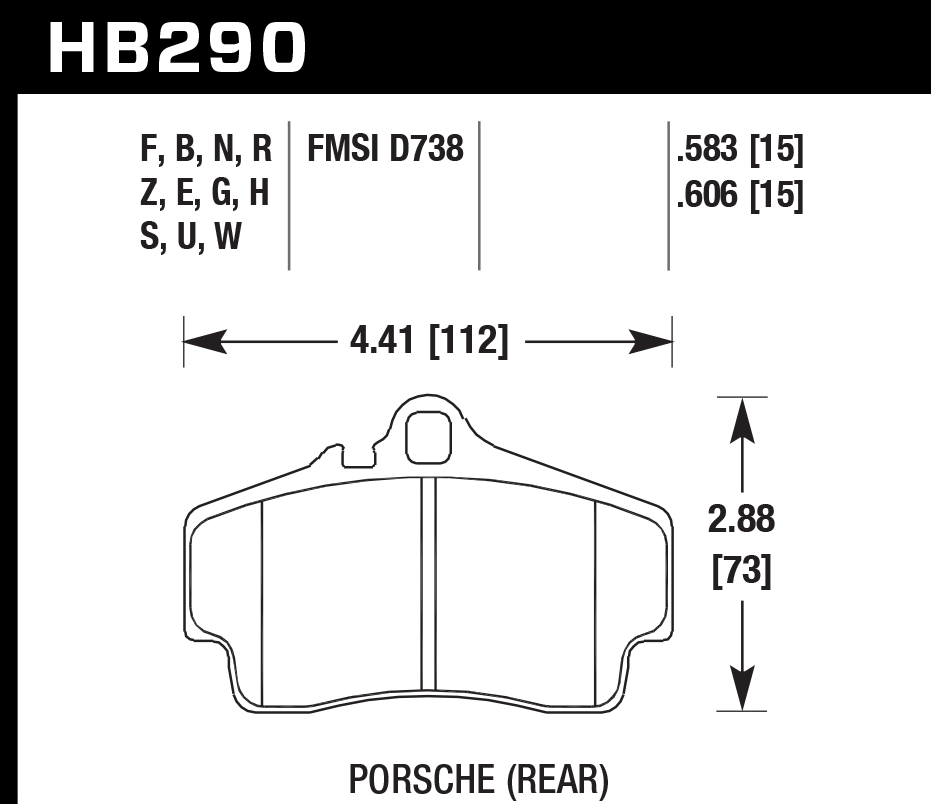 Hawk Brake Pad Set HB290Z.583 Performance Ceramic