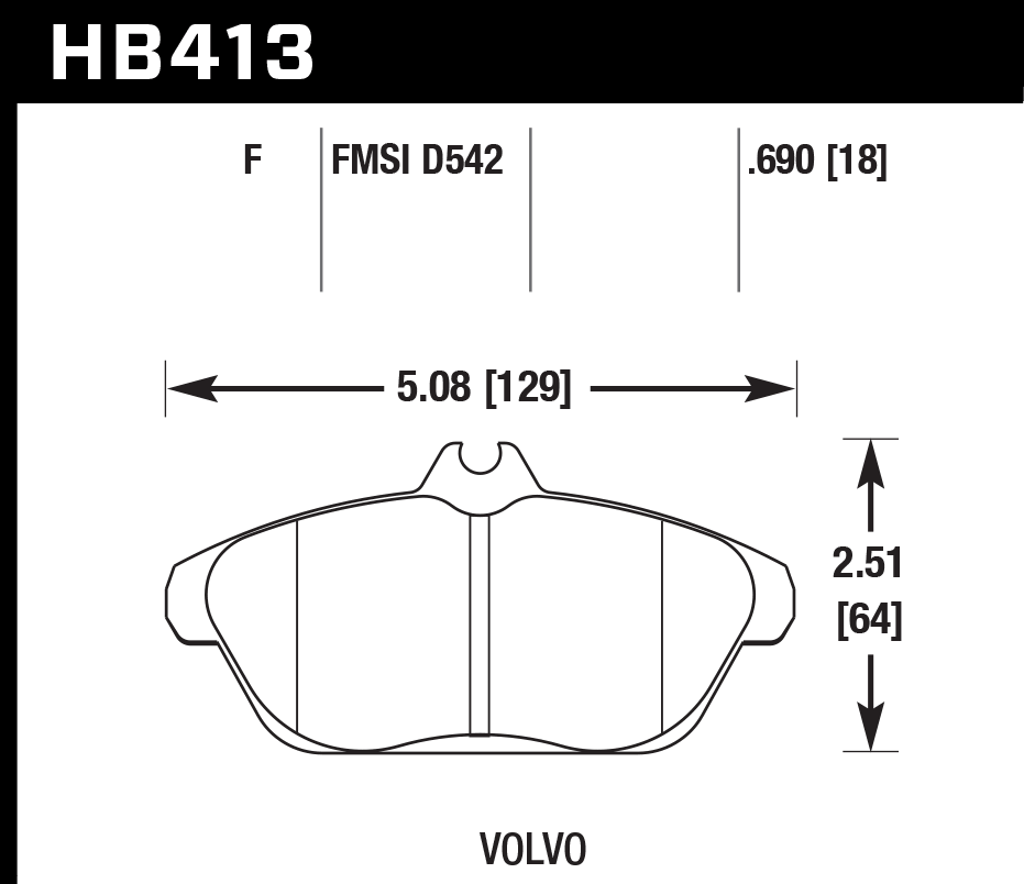 Hawk Brake Pad Set HB413F.690 HPS
