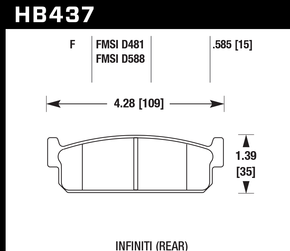 Hawk Brake Pad Set HB437F.585 HPS