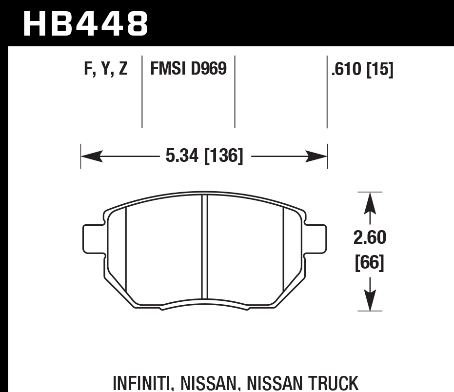 Hawk Brake Pad Set HB448Z.610 Performance Ceramic
