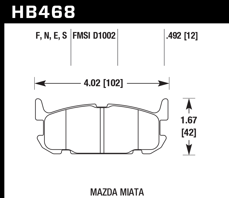 Hawk Brake Pad Set HB468N.492 HP-Plus
