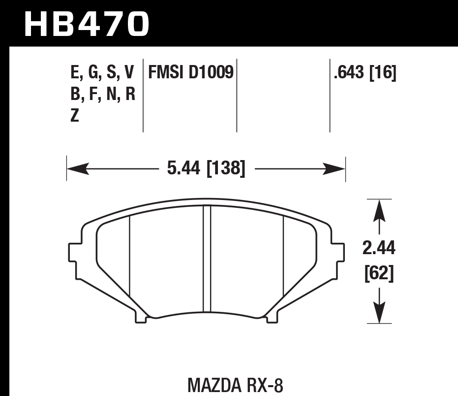Hawk Brake Pad Set HB470Z.643 Performance Ceramic