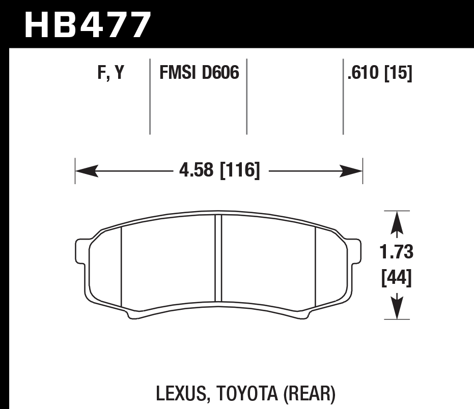 Hawk Brake Pad Set HB477Y.610 LTS