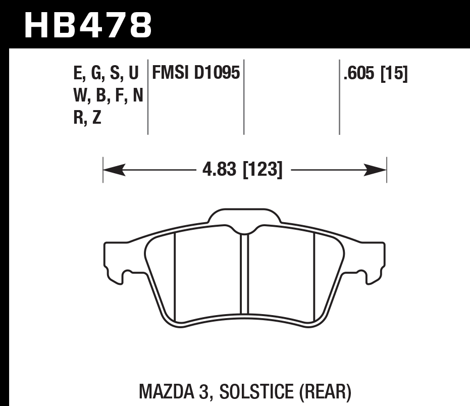 Hawk Brake Pad Set HB478G.605 DTC-60