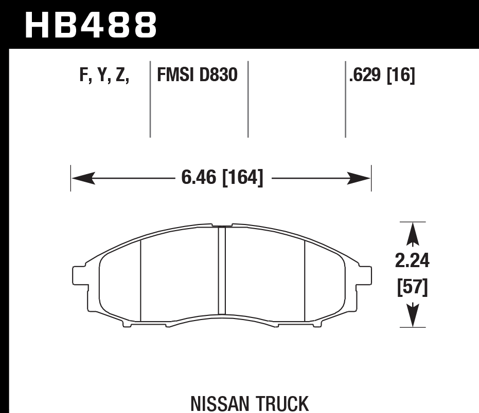 Hawk Brake Pad Set HB488Z.629 Performance Ceramic