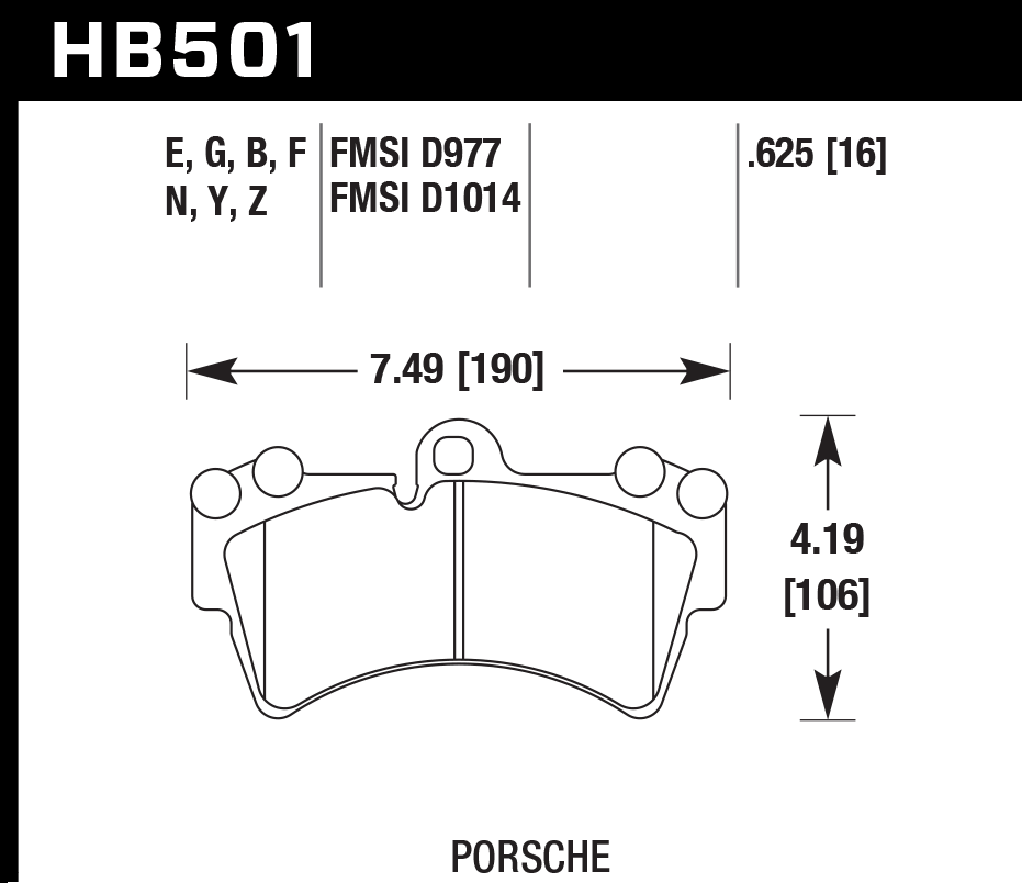 Hawk Brake Pad Set HB501Z.625 Performance Ceramic
