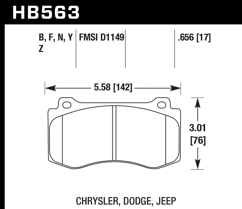 Hawk Brake Pad Set HB563Z.656 Performance Ceramic