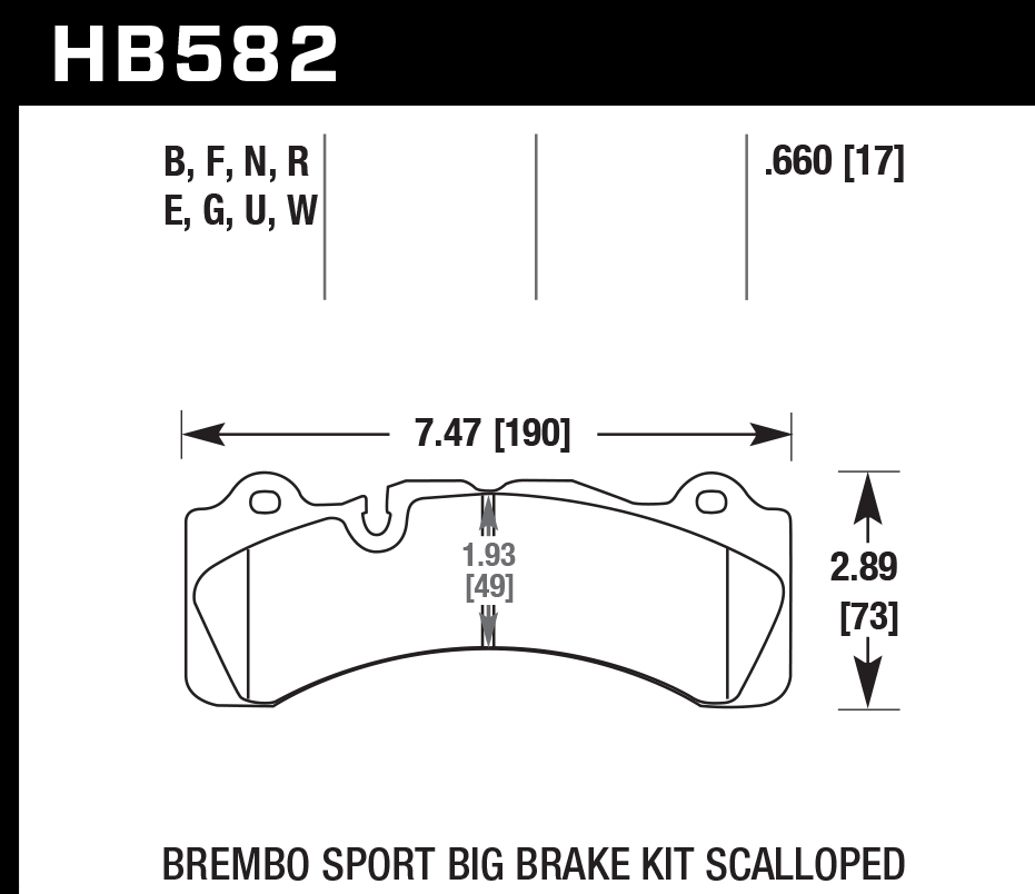 Hawk Brake Pad Set HB582G.660 DTC-60
