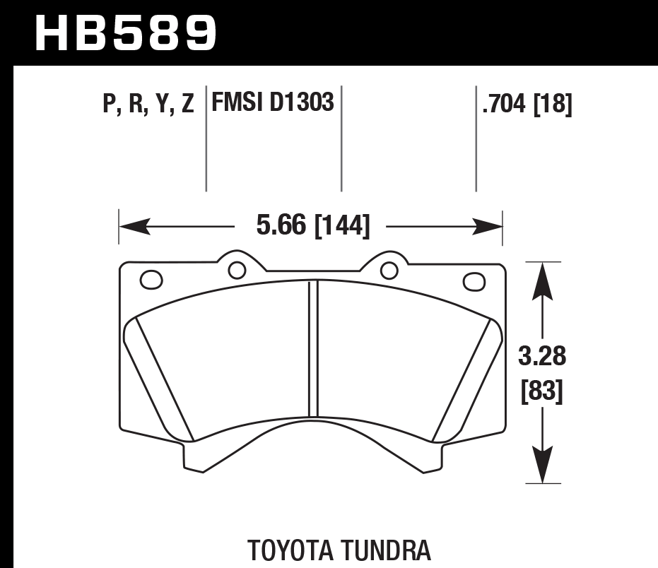 Hawk Brake Pad Set HP589P.704 Super Duty