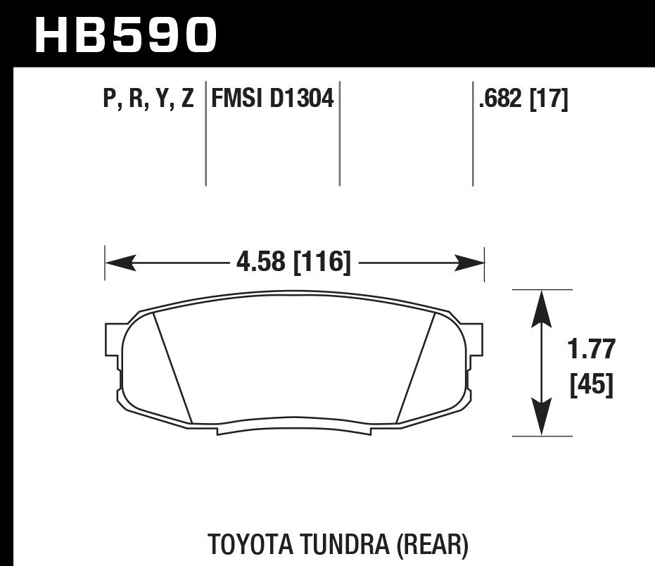 Hawk Brake Pad Set HB590P.682 Super Duty
