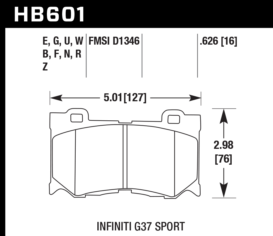 Hawk Brake Pad Set HB601Z.626 Performance Ceramic