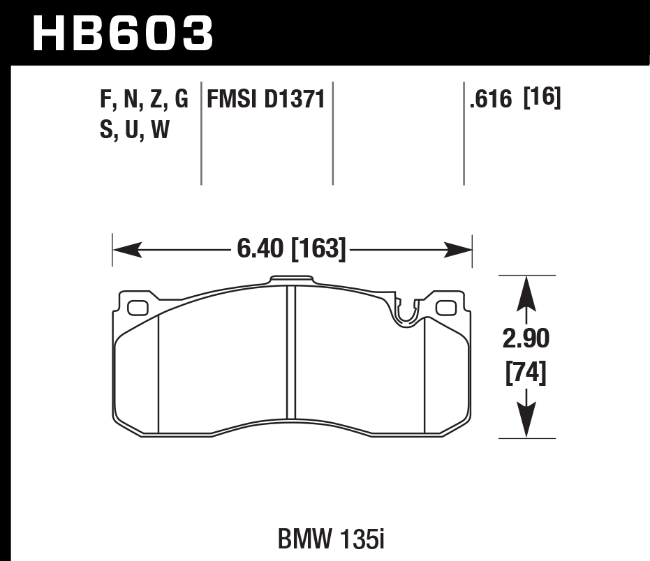 Hawk Brake Pad Set HB603Z.616 Performance Ceramic