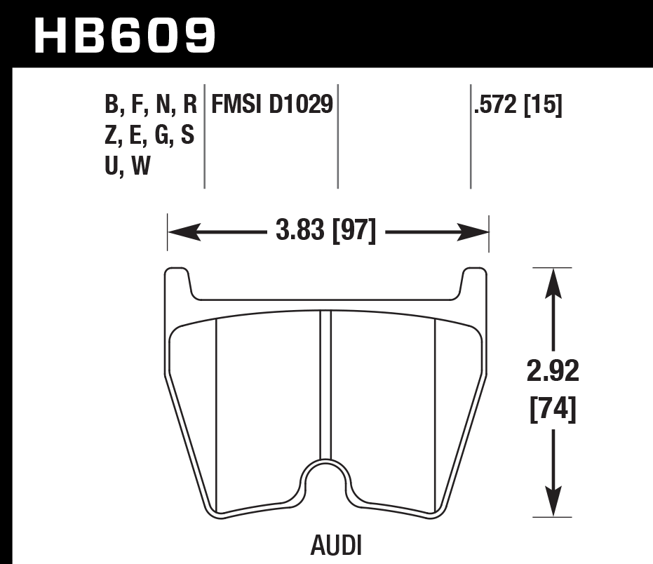 Hawk Brake Pad Set HB609G.572 DTC-60
