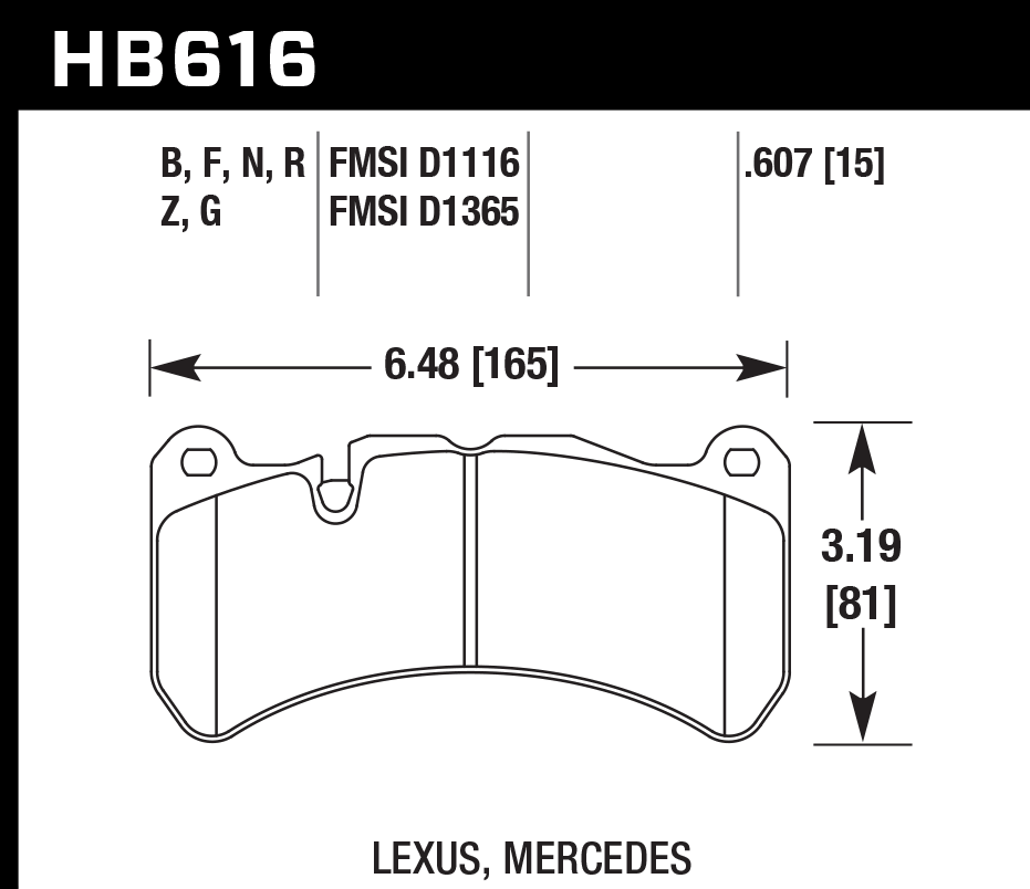 Hawk Brake Pad Set HB616Z.607 Performance Ceramic