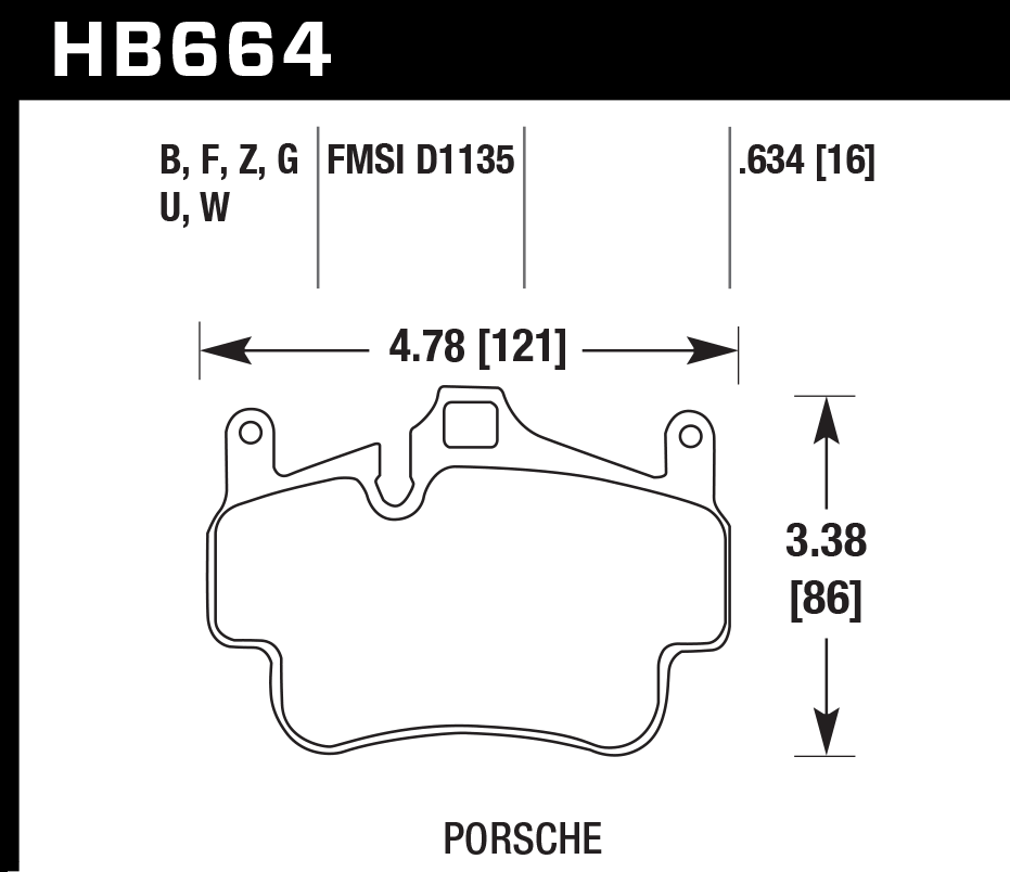 Hawk Brake Pad Set HB664Z.634 Performance Ceramic