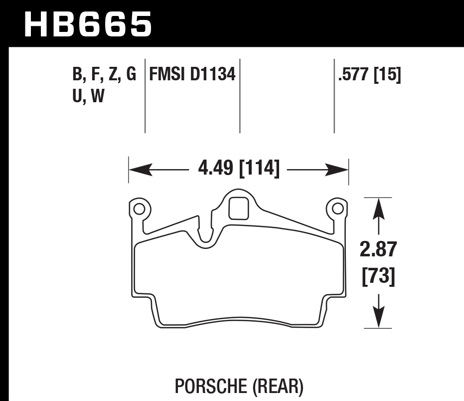 Hawk Brake Pad Set HB665Z.557 Performance Ceramic