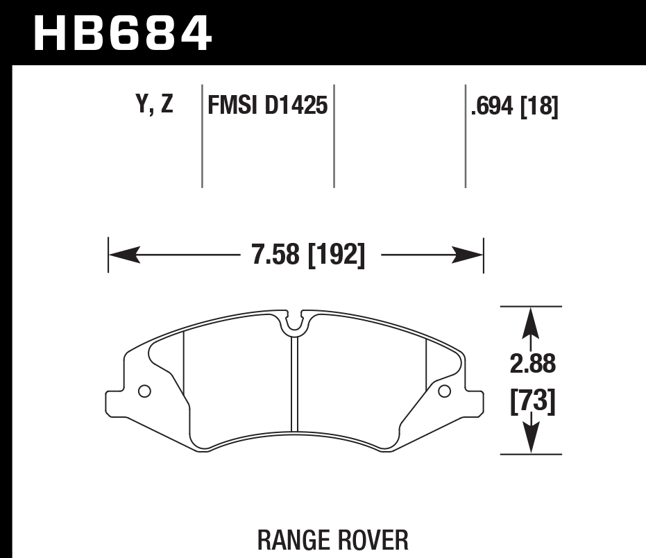 Hawk Brake Pad Set HB684Z.694 Performance Ceramic