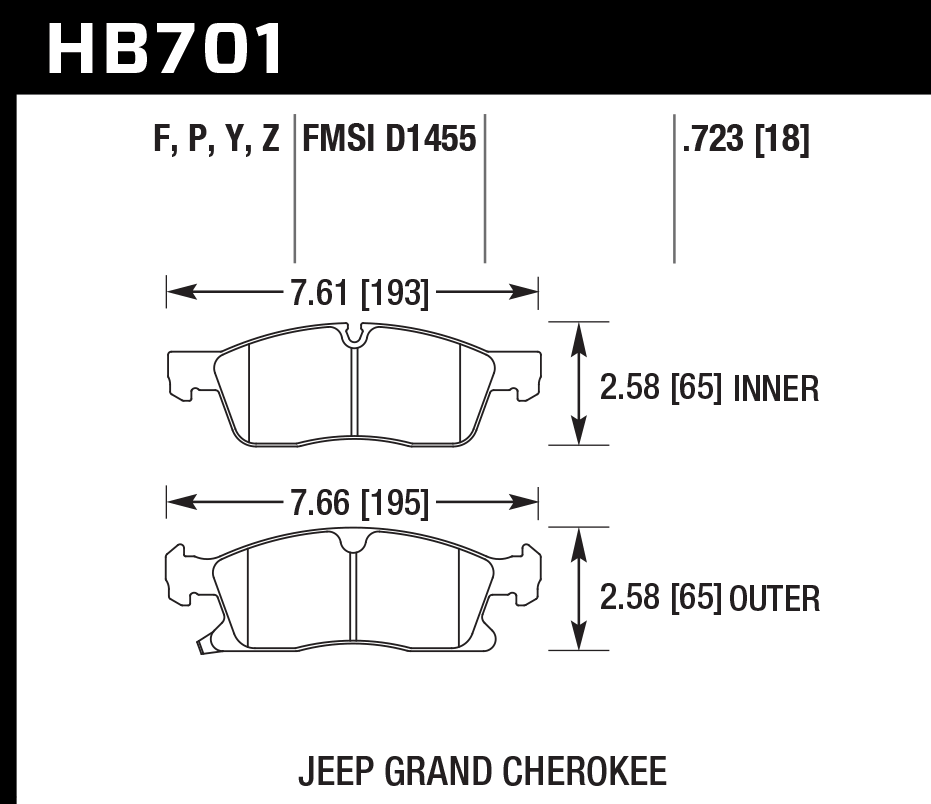 Hawk Brake Pad Set HB701Z.723 Performance Ceramic