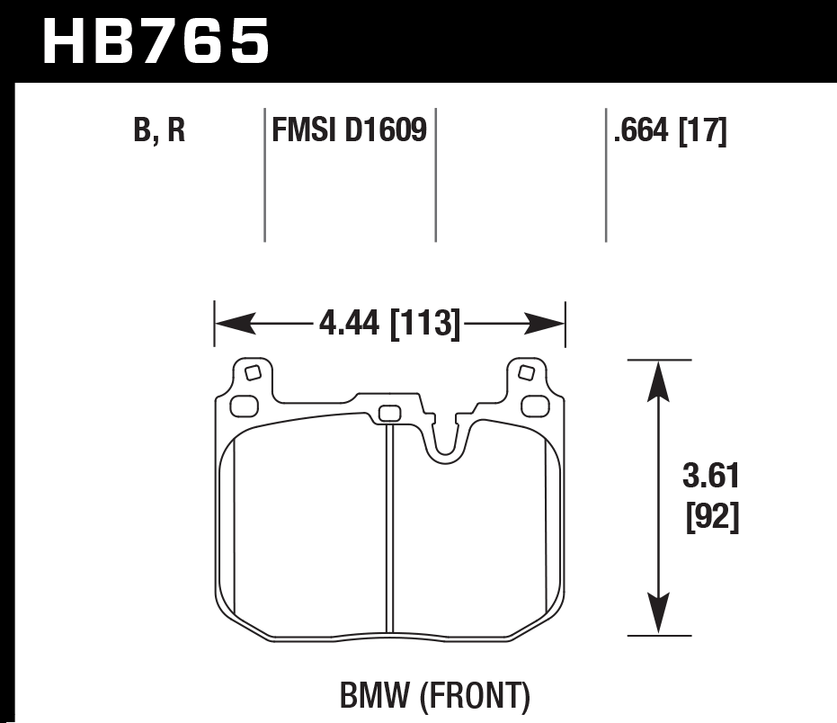 Hawk Brake Pad Set HB765G.664 DTC-60