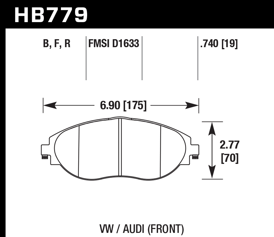 Hawk Brake Pad Set HB779Z.740 Performance Ceramic