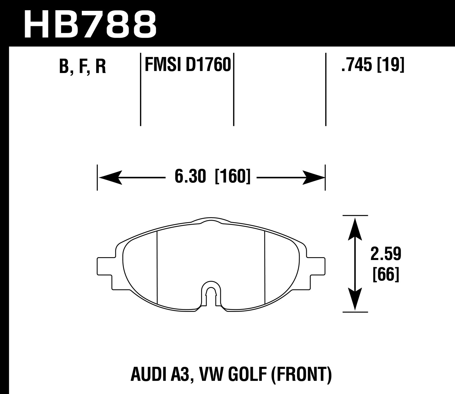 Hawk Brake Pad Set HB788F.745 HPS