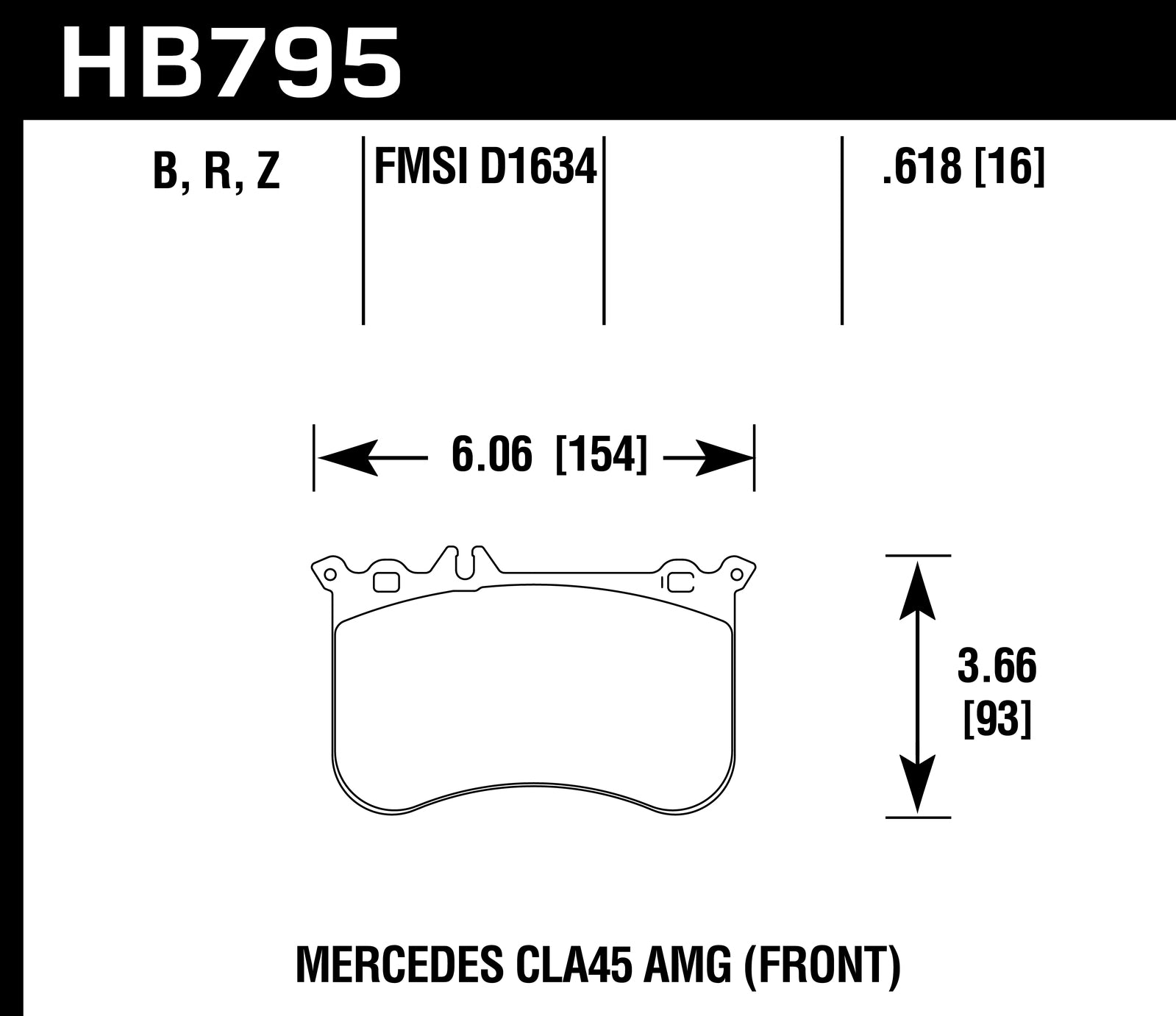 Hawk Brake Pad Set HB795Z.6188 Performance Ceramic