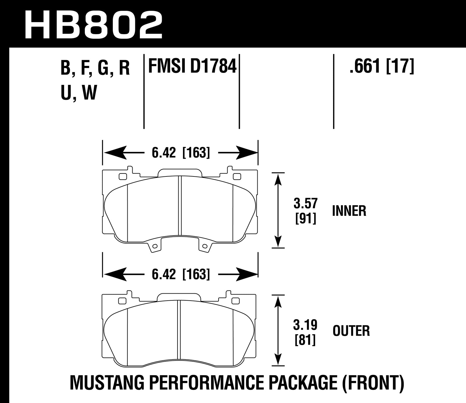 Hawk Brake Pad Set HB802F.661 HPS
