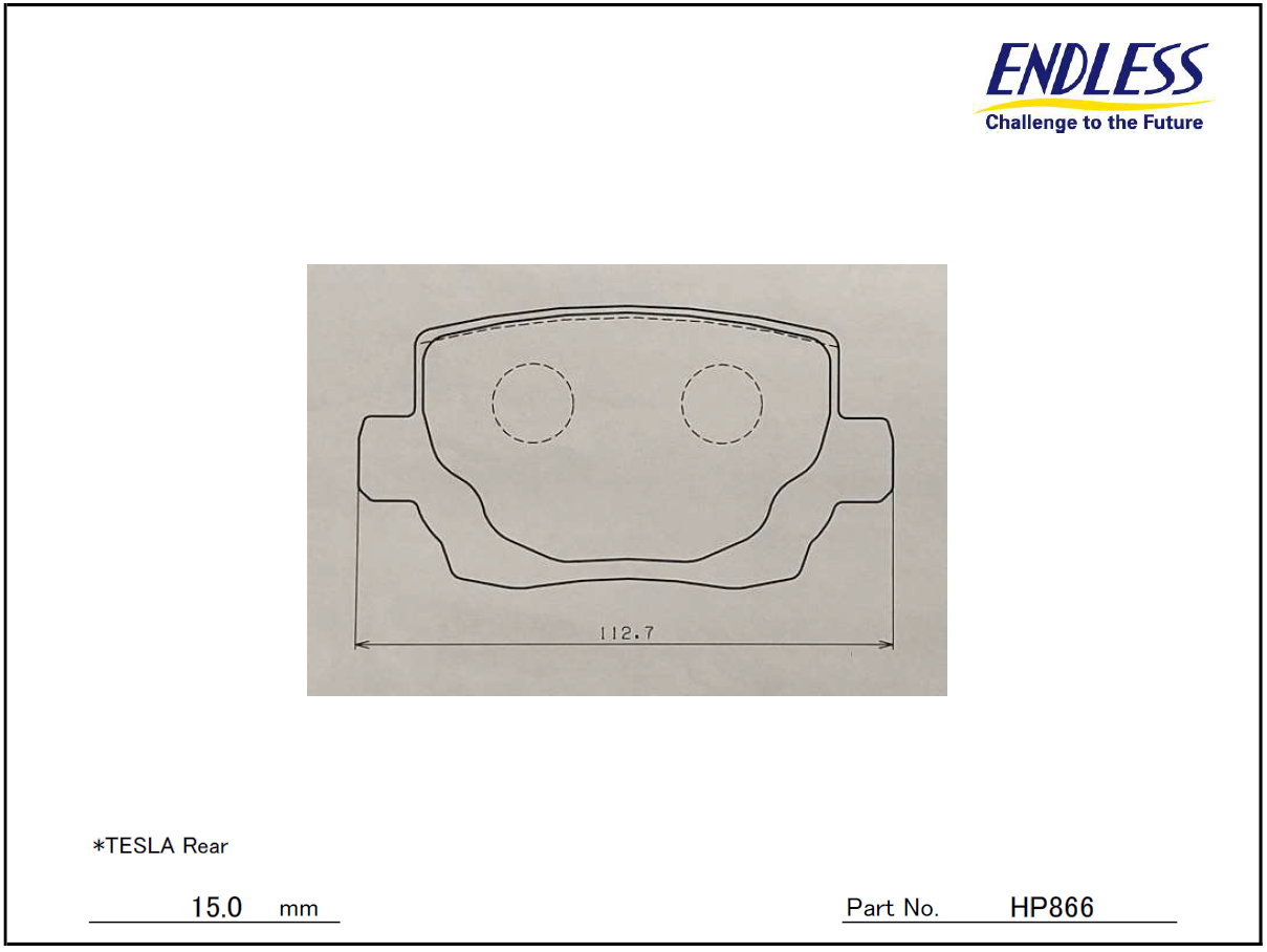Endless Brake Pad Set HP866 MX72