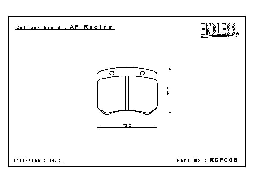 Endless Brake Pad Set RCP005 NC44