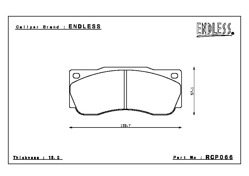 Endless Brake Pad Set RCP066 MX72