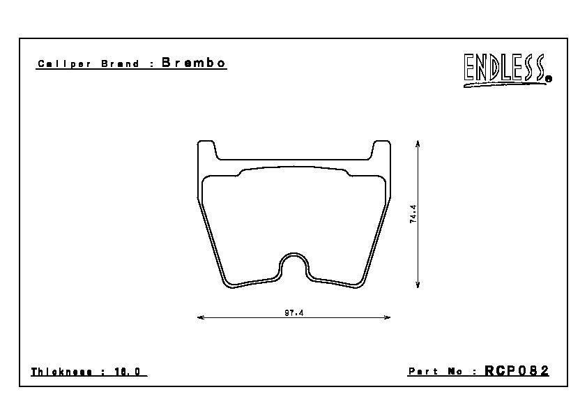 Endless Brake Pad Set RCP082 MX72