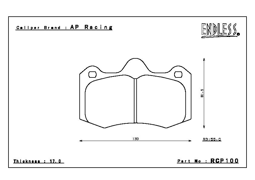 Endless Brake Pad Set RCP100 MP