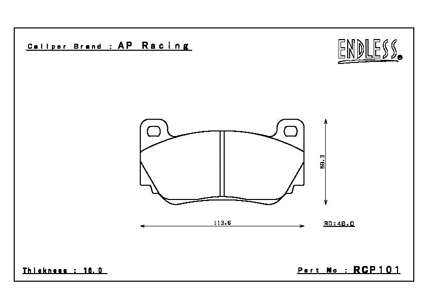 Endless Brake Pad Set RCP101 MP
