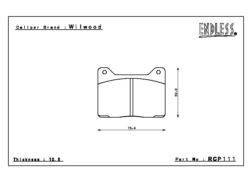 Endless Brake Pad Set RCP111 ME20 15mm
