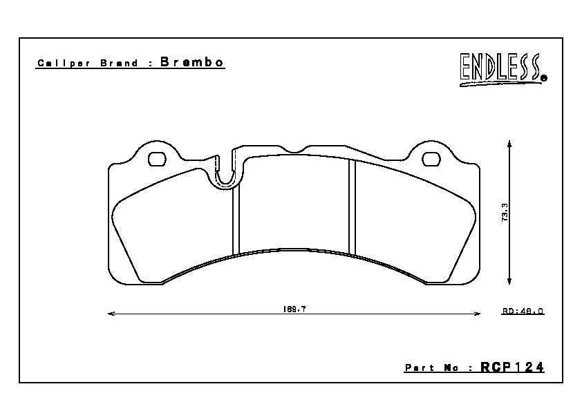 Endless Brake Pad Set RCP124 MX72