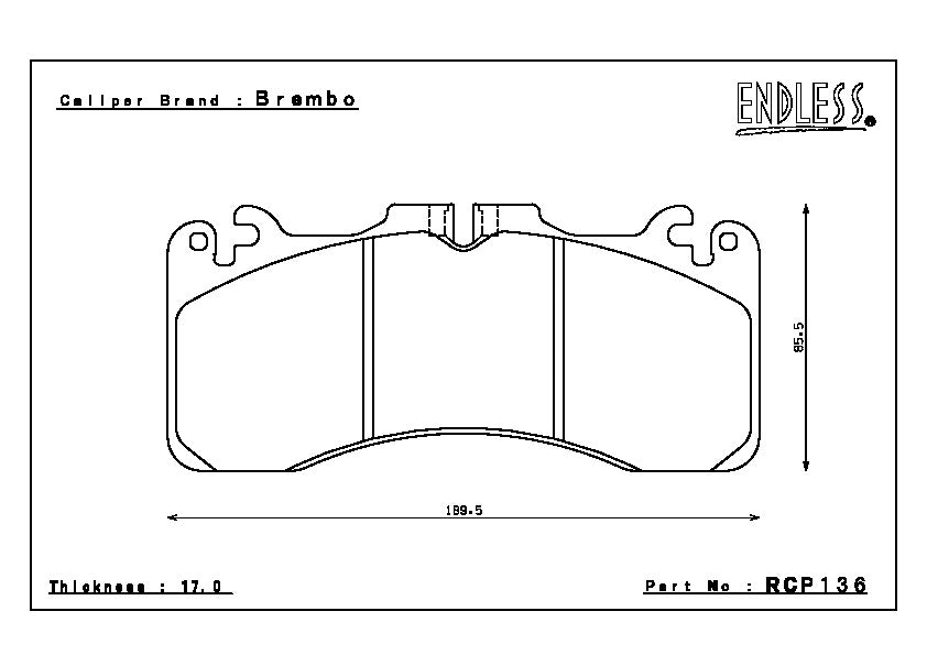 Endless Brake Pad Set RCP136 MX72