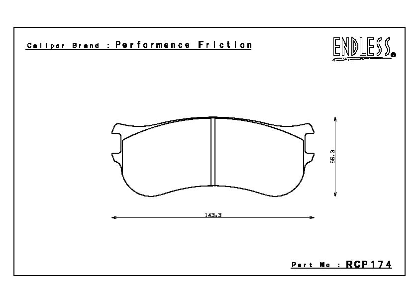 Endless Brake Pad Set RCP174 PC35 28.5mm