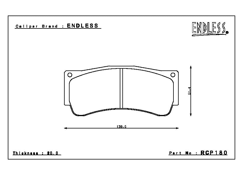 Endless Brake Pad Set RCP180 MX72