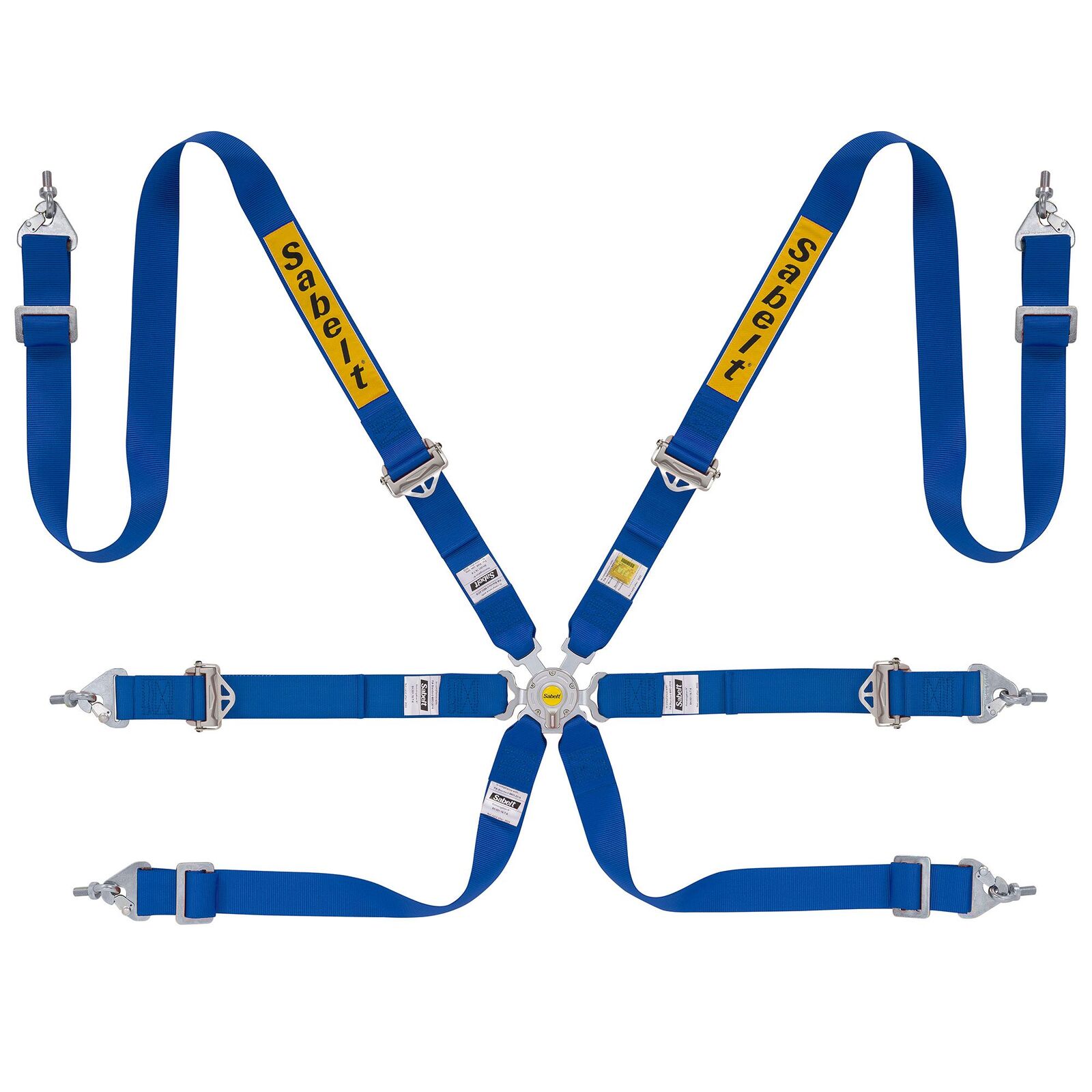 Sabelt 6-Point Steel Harness – 2" Shoulder / Lap Belts (Pull-Up)